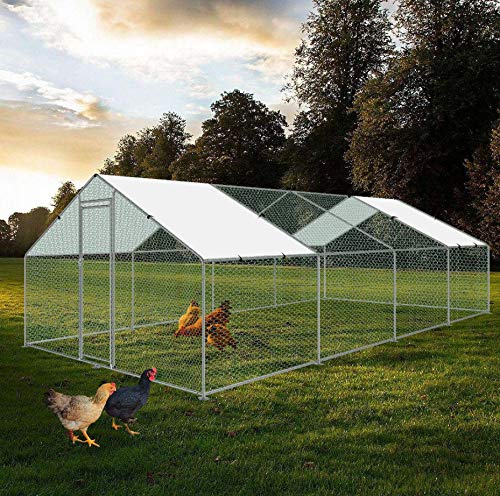 vanvilla Hühnerstall Tiergehege Freilaufgehege für Hühner Hasen Kleintiere Kaninchen Stall Kaninchenauslauf Hasenauslauf Auslauf 3x8x2 m