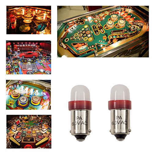 PA 10PCS #44#47#1893#756#1847 T11 ba9s 2 SMD 2835 LED 6.3V DC Wedge Pinball Gaming Machine Light Bulb Red