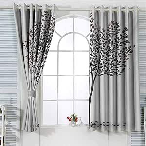 Cortina de puerta de patio con diseño de árbol de la vida para recámara