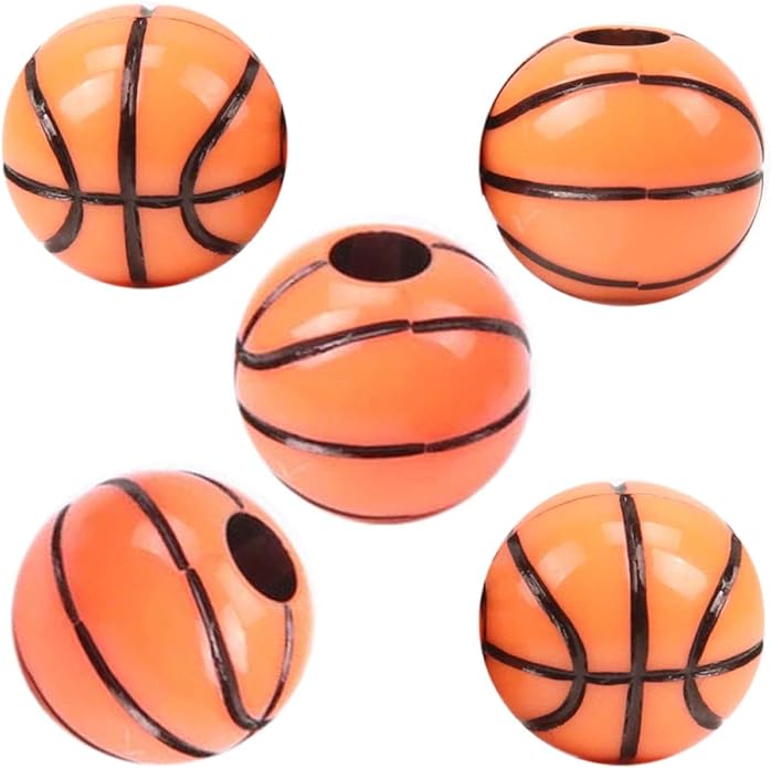 Amazon Co Jp J 12mmバスケットボール アクリルビーズ 5個セット アクセサリーパーツ Diy 材料 資材 ハンドメイド スポーツ 部活 クラブ 応援 マネージャー 穴あき 部品 手作り ホビー