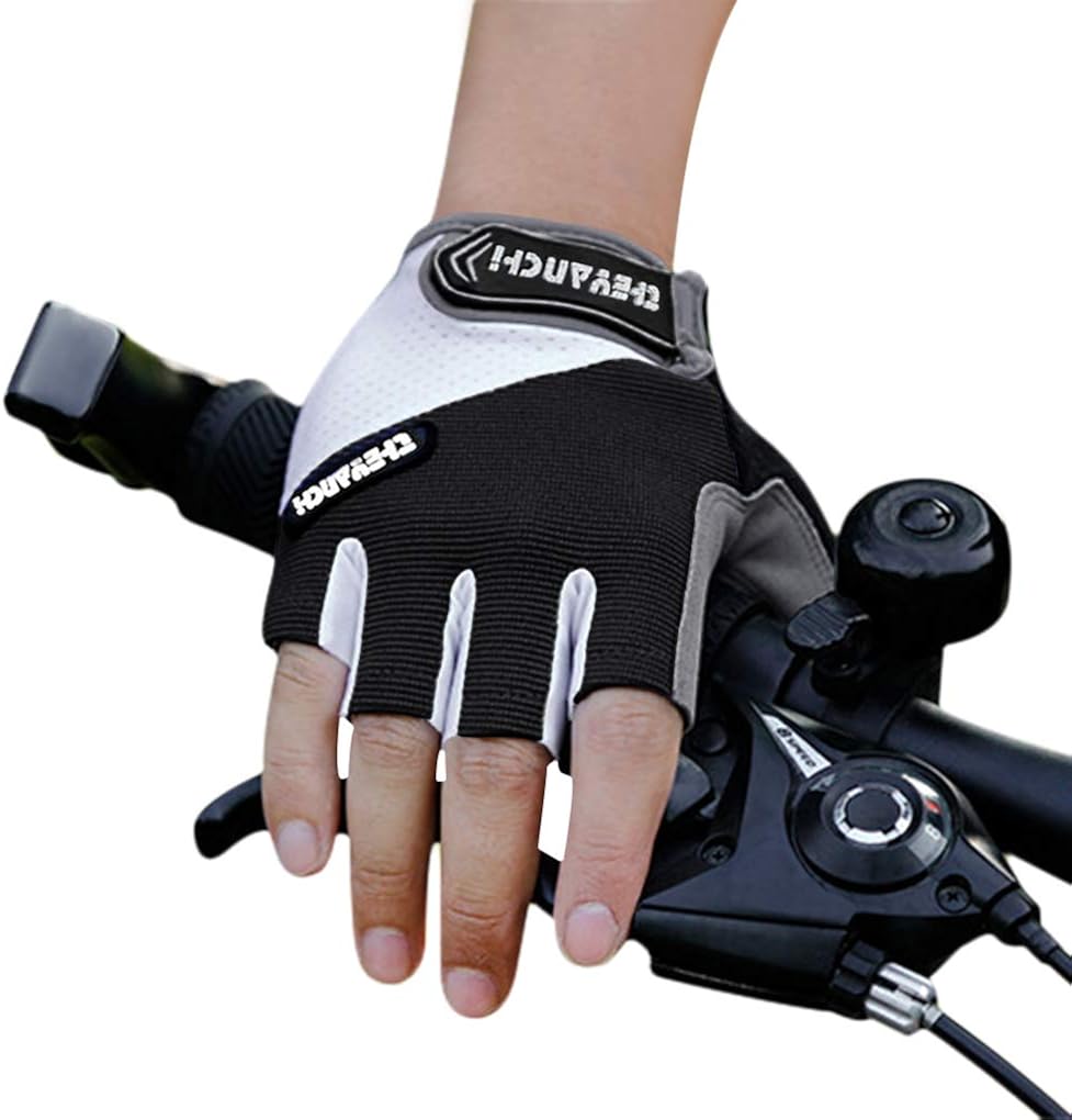 JIAHG Men Women Fingerless Cycling Gloves Shockabsorbing Pad Mountain