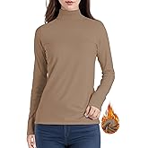 YOGINGO Womens Long Sleeve Turtleneck Thermal Shirt Fleece Lined Undershirt Mock Neck Underwear for Winter Cold Weather
