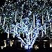 Rimila LED Falling Rain Lights(Without Plug Included), Meteor Shower Rain Light(11.8 inch 8 Tube) Waterproof Snow Falling Drop Light for Garden Party Wedding Festival Tree etc (White)