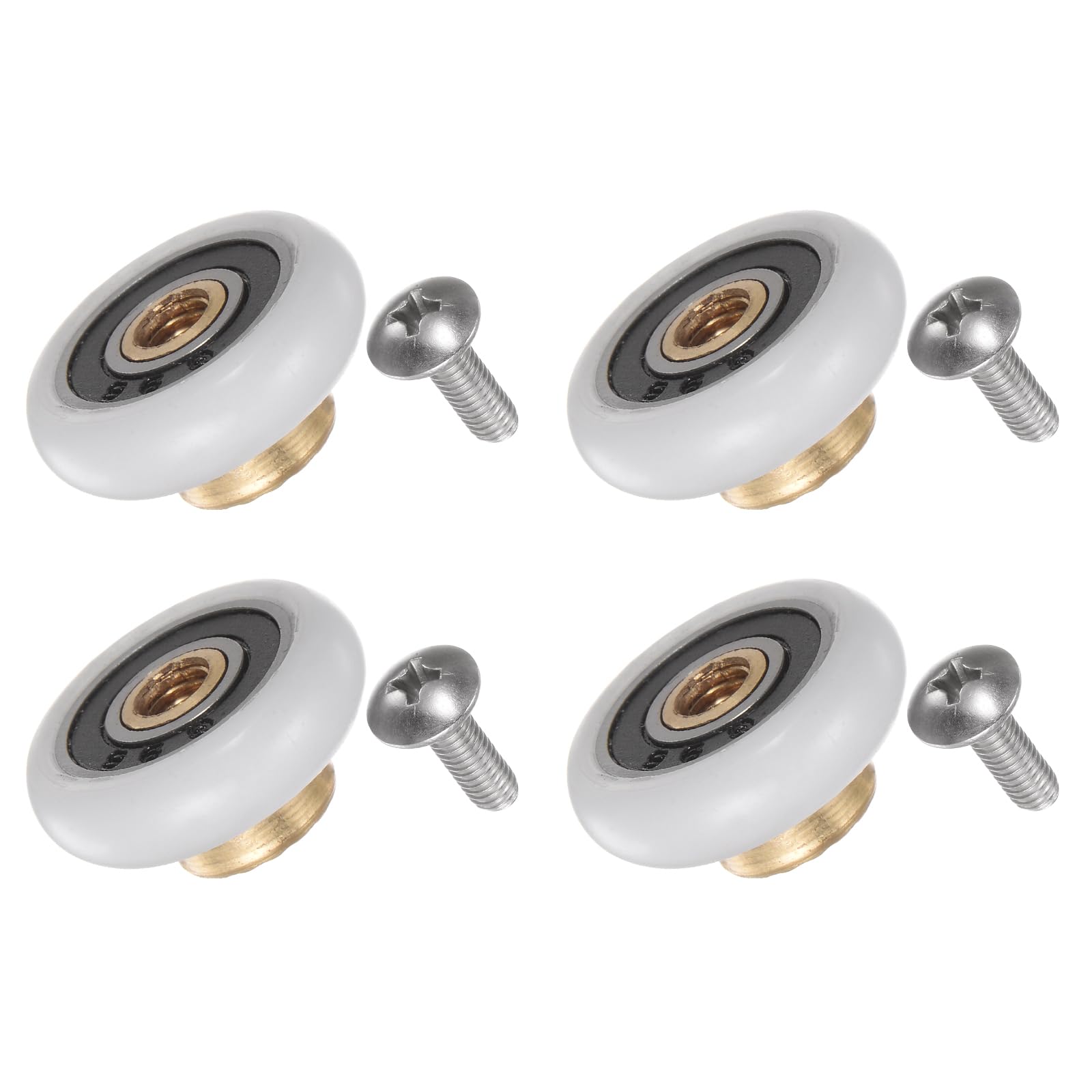 Photo 1 of uxcell Shower Door Roller Wheel 20mm Diameter Replacement Part for Bathroom Glass Door, Sliding Shower Door Roller, (1 Set 4pcs)