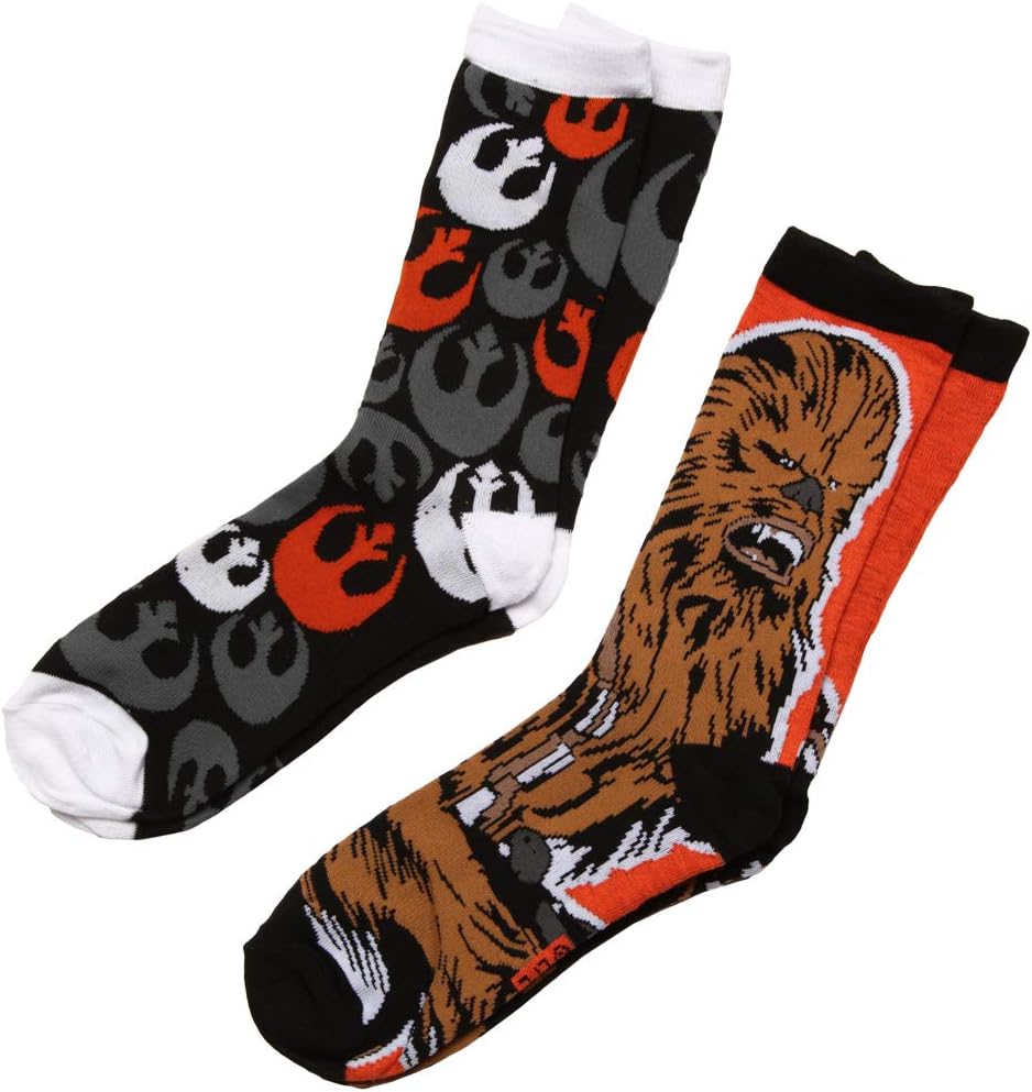 Star Wars Chewbacca/Rebel Alliance Logo 2-pack Adult Crew Socks