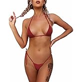 Dadress Extreme Sexy Mini Bikini Sets 2Pcs Swimwear G-String Bottom Swimsuit Micro Bikinis for Women