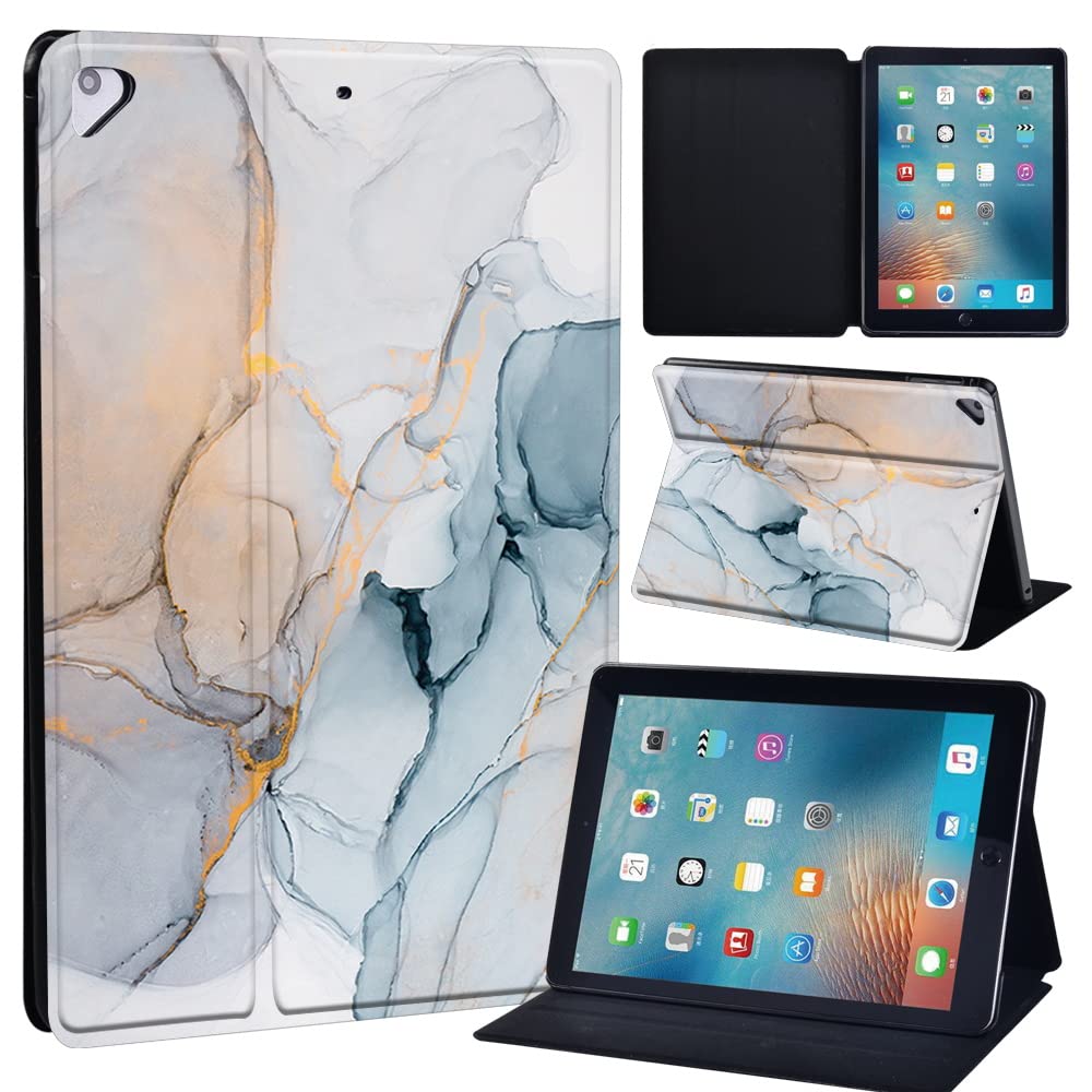 Leather slim lightweight Stand Cover Case for Apple New iPad 9.7 2018 2017(6th Gen, 5th Gen)/iPad Air 2/iPad Air/iPad Pro 9.7 Tablet with Auto Wake/Sleep (light blue)