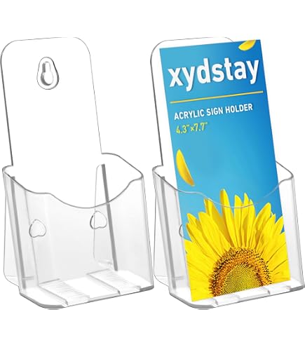 FixtureDisplays® Trifold Literaturhalter Für Flyer – 10,2 X 22,9 Cm, Wandhalterung Für Outdoor & Immobilien