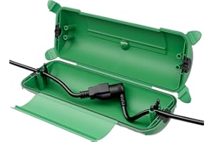 Restmo Extension Cord Safety Cover, IP44 Waterproof Connection Box, Weatherproof Electrical Enclosure Seal to Protect Outdoor Outlet, Plug, Holiday Decoration Light, Fountain, Power Tool, Green
