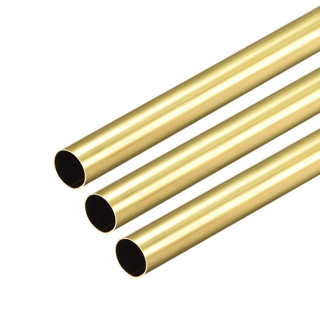 sourcing map Brass Round Tube, 300mm Length 7.5mm OD 0.2mm Wall Thickness, Seamless Straight Pipe Tubing 3 Pcs