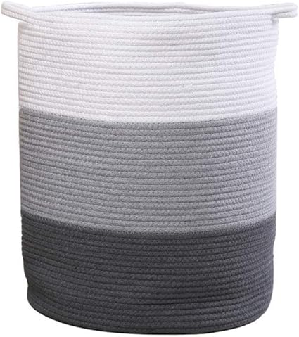 Hbiao Panier A Linge Panier De Rangement En Corde De Coton Panier Tresse Avec Poignees Panier De Rangement Pour Pepiniere De Bebe Pour Bacs De Rangement Pour Couvertures Amazon Fr Cuisine Maison