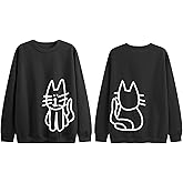 Lytiarul Cat Sweatshirts for Women Graphic Oversized Sweatshirt Funny Long Sleeve Shirt Cute Pullover Fleece Hoodie Tops