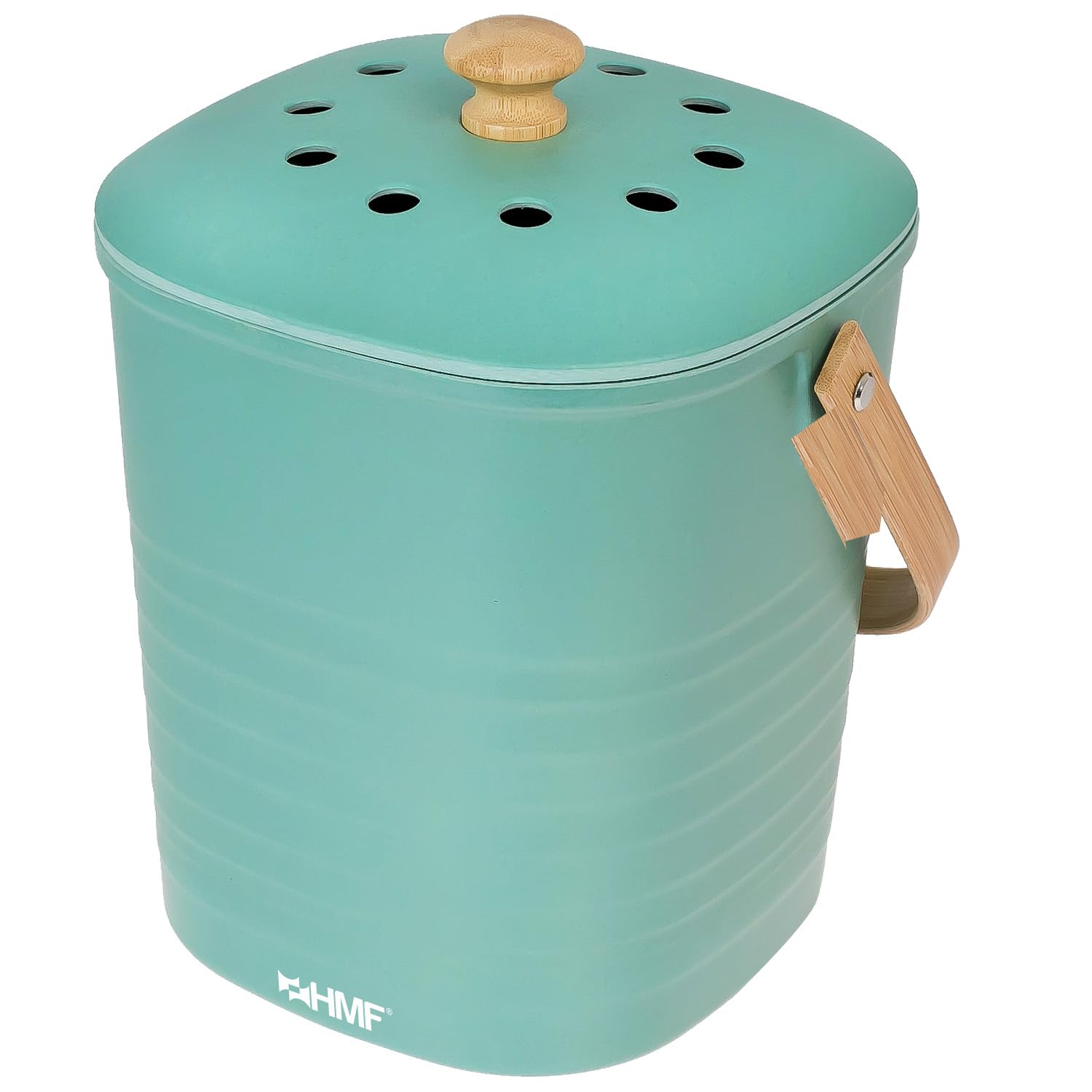 HMF Sustainable Organic Kitchen Waste Bin, Odour-Proof Compost Bin with Lid, 3 Litres, Green (3780-3L-06)