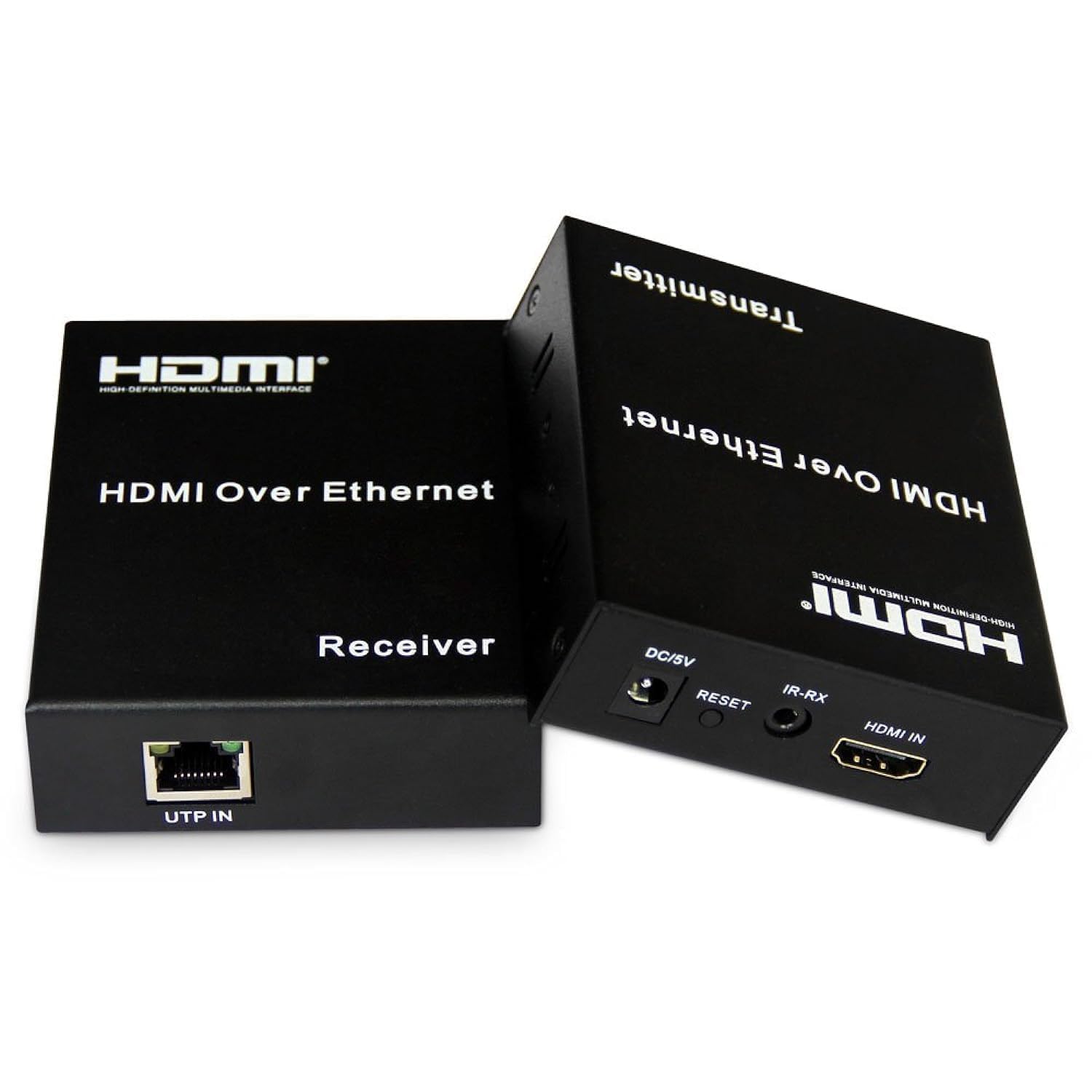Dynamode HDMI Over Ethernet Extender Box with HDMI-IN/HDMI-OUT- Connects Cat5e / Cat6 Extender - Supports up to 1080p, 720p, 576p and 480p - up to 120m Signal Range (Black)