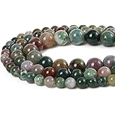 45pcs 8mm Indian Agate Beads Natural Gemstone Beads Round Loose Beads for Jewelry Making