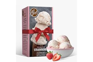 Triple Scoop - Premium Strawberry Ice Cream Mix For Ice Cream Maker. Simple, Easy, Delicious. From Gourmet Mix To Maker in 5 Minutes, Makes 2 Creamy Quarts, Made in USA (1 Pack, Strawberry)