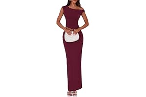 PRETTYGARDEN Skirt Sets Women 2 Piece Outfits Summer 2025 One Shoulder Sexy Ruched Bodycon Maxi Long Skirts