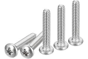 DTGN #4-40x5/8 Pan Head Machine Screws, 100Pcs 304 Stainless Steel, Phillips Drive, UNC Full Thread, Bright Finish, Screws Bolts Kit