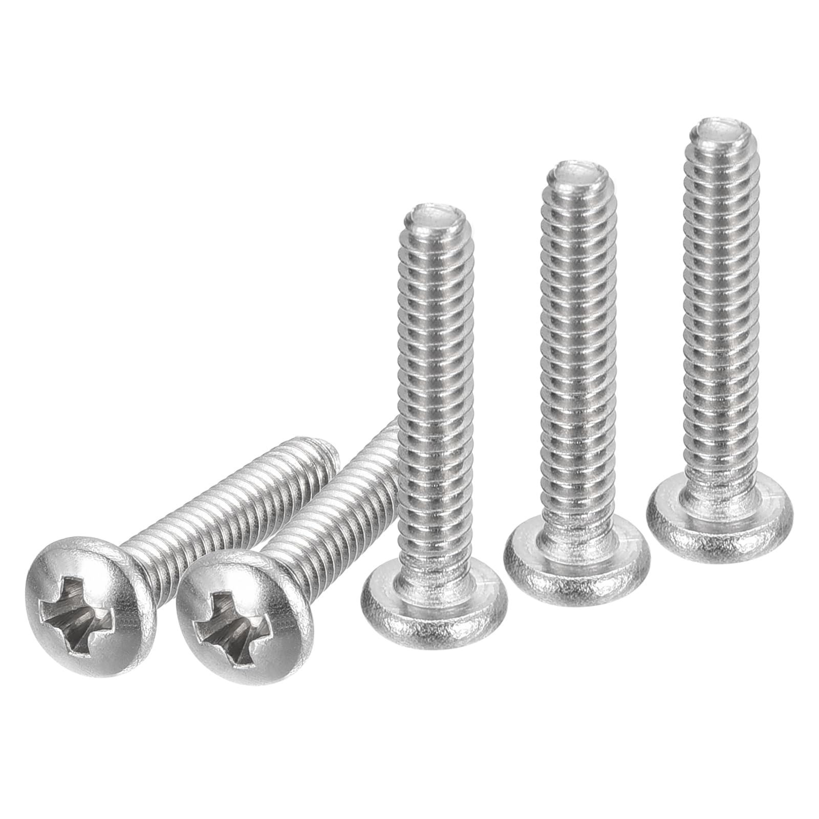 DTGN #4-40x5/8" Pan Head Machine Screws, 100Pcs 304 Stainless Steel, Phillips Drive, UNC Full Thread, Bright Finish, Screws Bolts Kit
