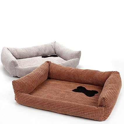 ETbotu Warm Corduroy Cute Bone Pattern Pet Mat for Small Medium Dog Cat Fall Winter Supplies