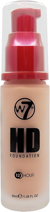 W7 HD Foundation Oil-Free Liquid Matte Medium Coverage 30ml Natural Beige view 1
