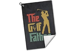 rofiowa The Golf Father Polyester and Cotton Blend Printed Golf Towel, Funny Retro Golf Accessories for Men, Golf Gift for Golf Fan Dad Grandpa, Golf Lover Birthday Gift