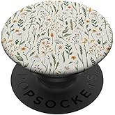 Earthy Green Boho Wildflower Meadow Botanical (Ivory) PopSockets Adhesive PopGrip