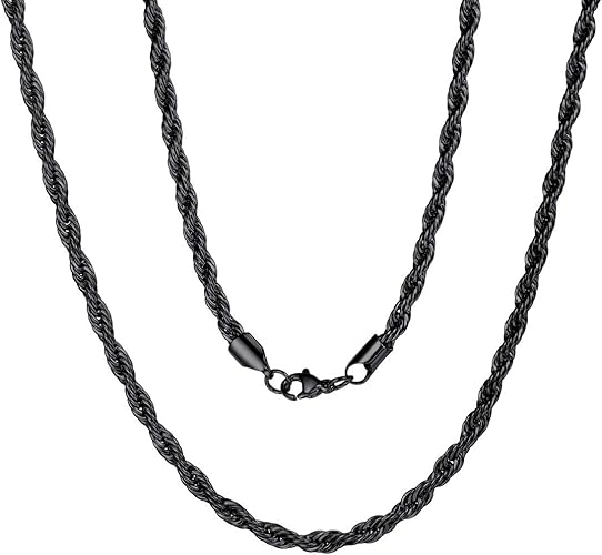 Amazon Chainspro 75cm 幅3mm 黒 ロープチェーン ネックレス メンズ ブラック 316lサージカルステンレス レディース アクセサリー ネックレス 通販
