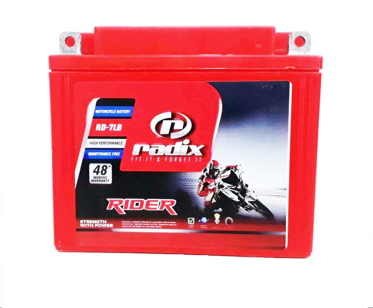 Radix 12V 7 VRLA Battery for Bike & Scooters