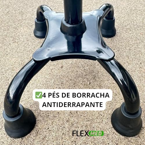 Bengala Bastão 4 Pontas Alumínio Adulto Idoso Regulável 100kg