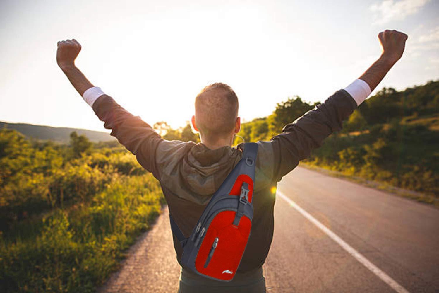 Y&R Direct Sling Bag Sling Backpack,Shoulder Chest Crossbody Bag Purse Nylon Lightweight Multicolor Small Daypack Outdoor Hiking Camping Travel Women Men Boy Girls Kids Gifts (Red)