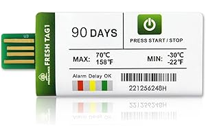 FRESHLIANCE FOCUS ON FRESH AND SAFE LIFE ONLY Freshliance 1pack Temperature Data Logger USB Disposable Temperature Recorder with 30000 Points, Auto PDF CSV Reports High Accuracy 90days Single Use for Frozen Transportation Cold Chain Fresh Tag 1