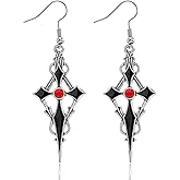 Aksod Halloween Earrings Dangle Coffin Skull Cross Drop Earrings Punk Gothic Holiday Festive Costume Earrings Jewelry for Women