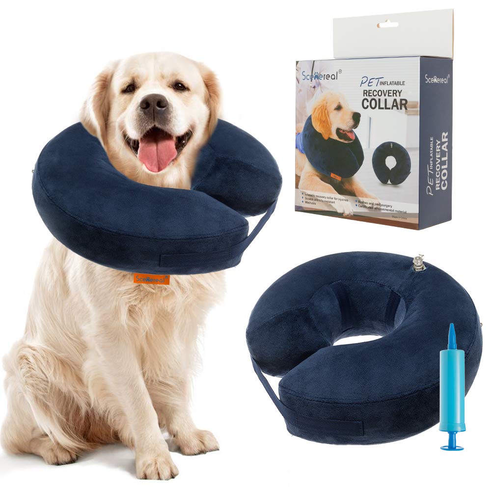 Buy SCENEREAL Dog Inflatable Recovery Collar ECollar Cone Prevent Pets from es Wounds Biting