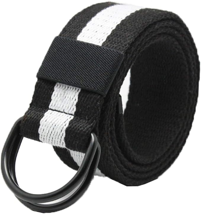 Unisex Canvas Belt bing Ring Modern Buckle D Casual Loop Double Belt