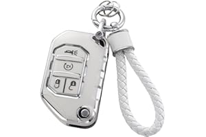 YO&YOYE for Jeep Key Fob Cover with Keychain, Soft TPU Key Case Protection Fit for 2018 - 2022 Jeep Gladiator Wrangler Sahara Rubicon