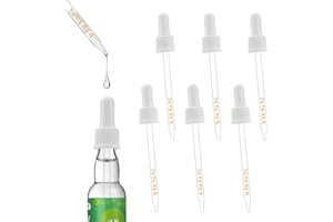 JAYOBGO Glass Dropper Pipettes Compatible with Soda Stream Bubly Drops Flavors, 6PCS Flavoring Dropper 1ML Pipette with Graduated Dropper for Soda Stream Bubly Bottle