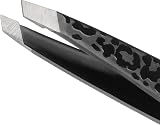 Tweezerman Black Leopard Mini Slant Tweezer Professional Stainless Steel view 2