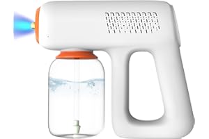 Fogger Machine Handheld 1200mAh Spray Gun with Blue Light 2 Level Mist Sprayer Rechargeable Ergonomic 300ml Detachable Washab