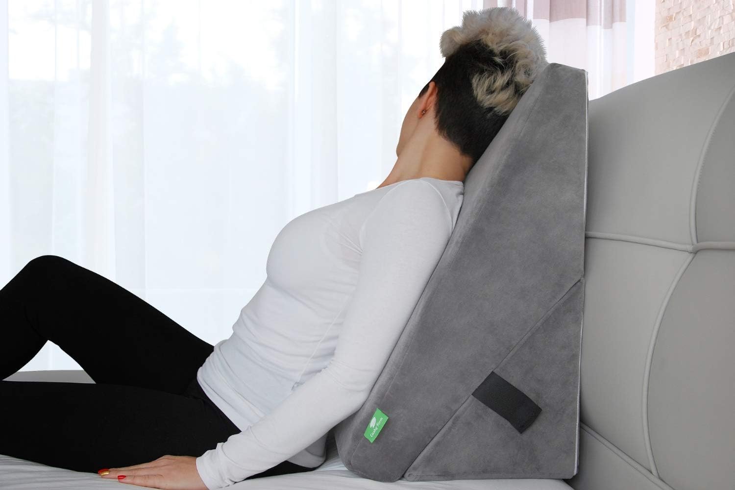 Memory Foam Bed Wedge Pillow - 9&12 Inch Adjustable Sleeping Pillow with Removable Cover - Folding Breathable Incline Cushion for Sleeping, Reading, Post Surgery, Lower and Upper Back Pain - Washable: Health & Personal Care