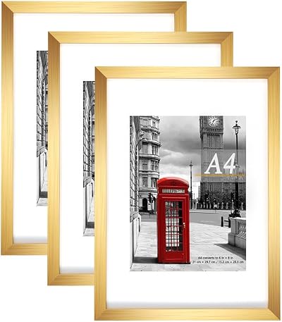 Scholar Tree A4 Picture Frame Set of 3 with Mount Freestanding Wall Mountable