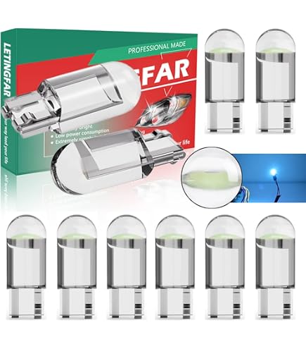 TORYOR 194 LED Bulbs Pack Of 10 - 6000K White T10 W5W Error Free Replacement For Dome, Map, License Plate Lights