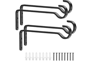 8 Inch 4 Pack Plant Hangers, Brackets for Hanging Plants, Heavy Duty Outdoor Plant Wall Hooks, Garden Plant Wall Hanger for H