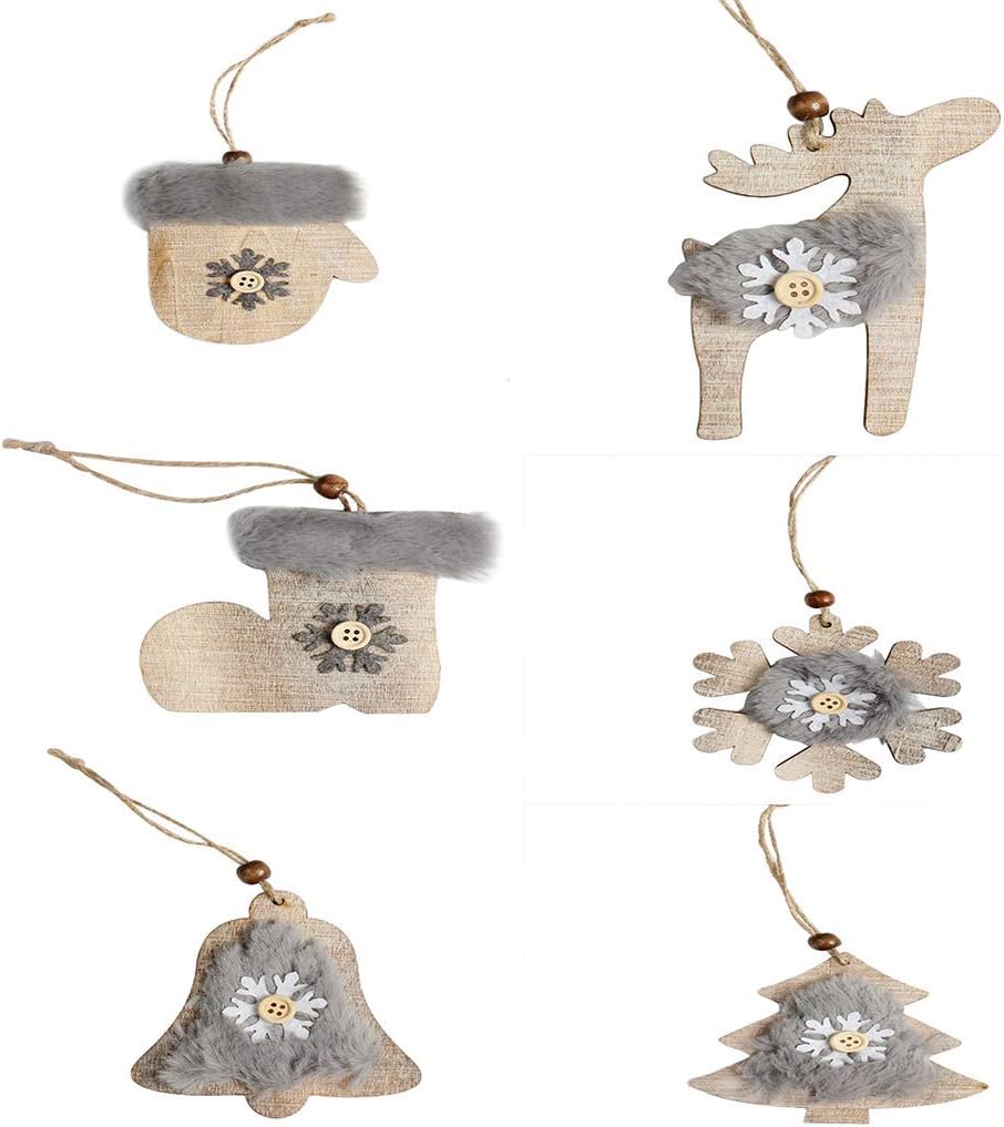 Download Amazon Com Misright 6pcs Wooden Christmas Ornaments Hanging Embellishments Crafts Hanging Ornament Set For Wedding Diy Christmas Tree Xmas Decorations With Strings Home Kitchen PSD Mockup Templates