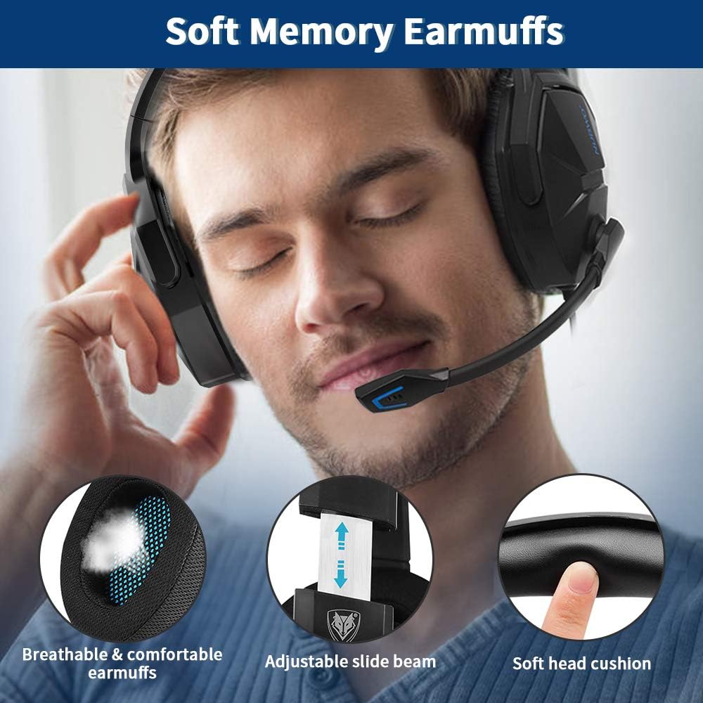 Jeecoo N13 Stereo Gaming Headset PS4 3.5mm Over Ear Gaming Headphones with Microphone - Lightweight Frame Compatible with PC, Laptop, Xbox One Controller: Computers & Accessories