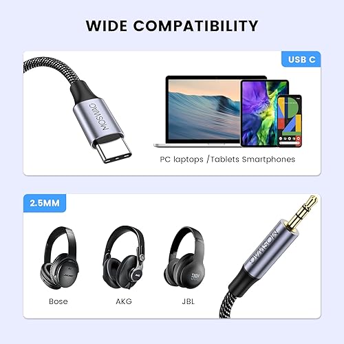 MOSWAG USB C to Aux Audio Cable,USB C to TRS Hi-