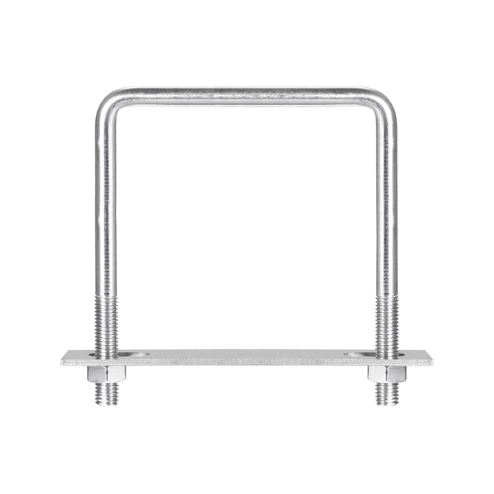 TA-VIGOR M10 Square U-Bolts, 113mm Inner Width 135mm Length 304 Stainless Steel U-Bolts with Nut, Plate for Attaching Piping Conduit Cable Tube Brackets Boat Trailer