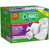 CURAD Wound Care Kit, 25 Count | Hospital Quality Essentials, Soft Non-Stick Pads, Latex-Free, For Post-Surgery Recovery