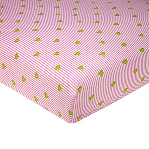 Sadie & Scout Bird Print Crib Sheet, Pink