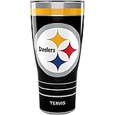 Tervis Traveler NFL Pittsburgh Steelers - MVP Triple Insulated Tumbler Travel Cup Keeps Drinks Cold & Hot, 30oz, Stainless Steel